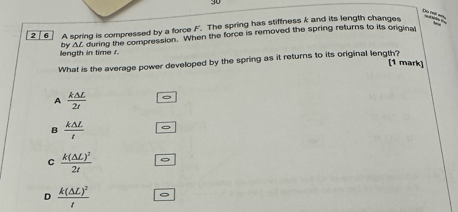 Solved: Do not wis outtide the box 2 6 A spring is compressed by a ...