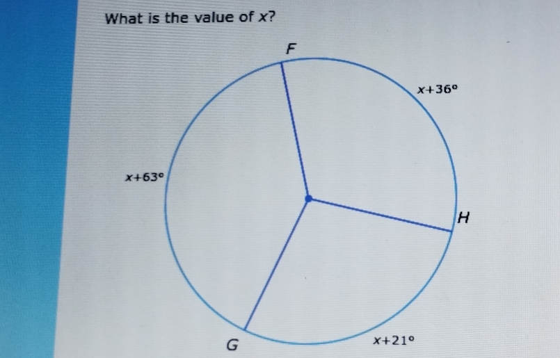 What is the value of x?
G