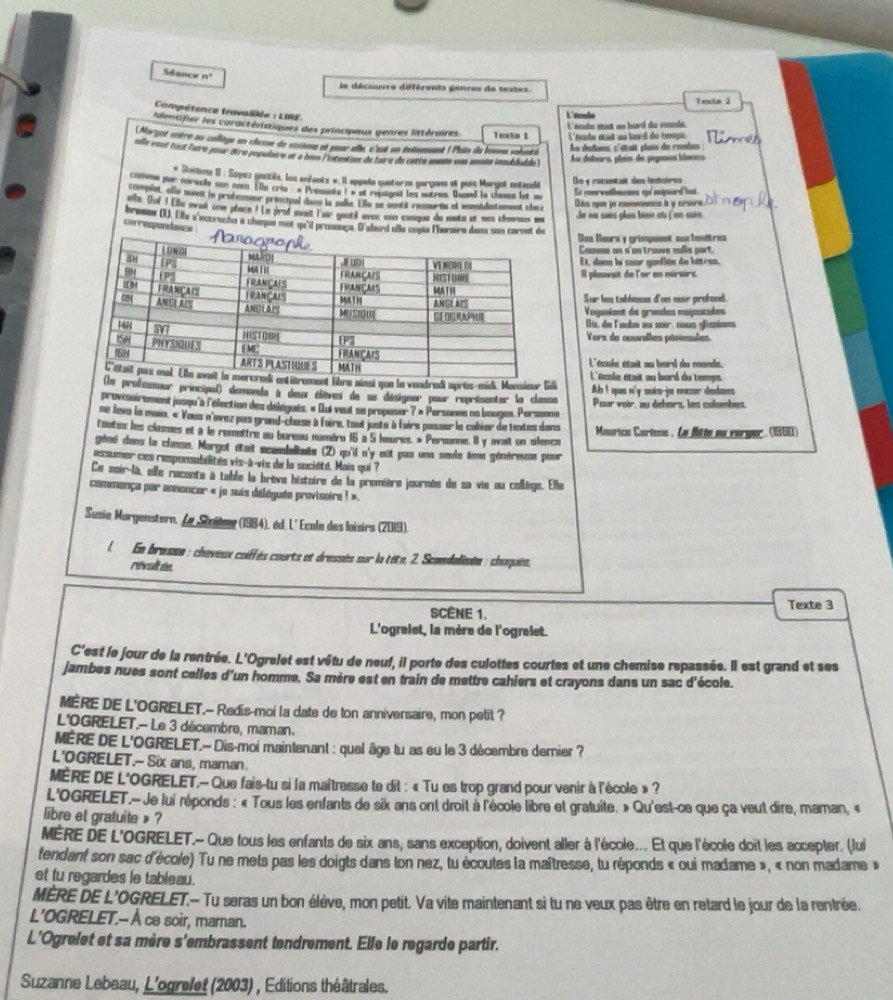 Résolu :Slance n° le découvre différents ganres de textes Teein 2