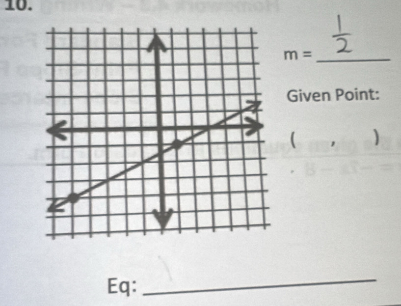 m= _ 
Given Point: 
( 
)
Eq : 
_