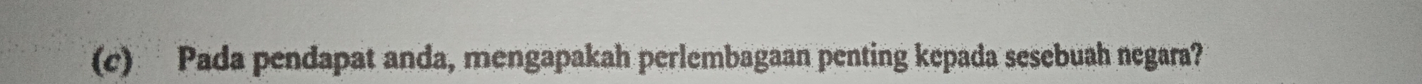 Pada pendapat anda, mengapakah perlembagaan penting kepada sesebuah negara?