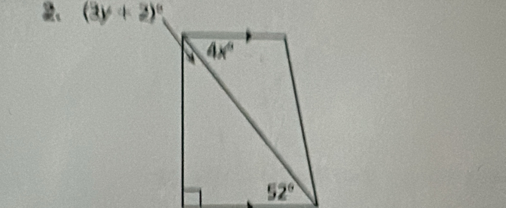 (3y+2)^circ 
4x°
52°