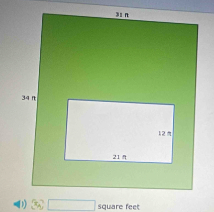 x_A □ square feet