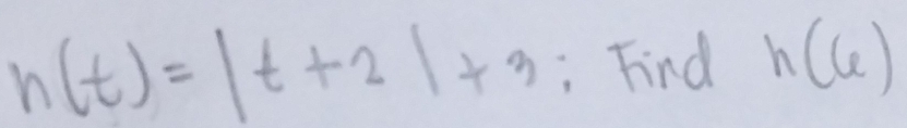 h(t)=|t+2|+3 Find h(6)