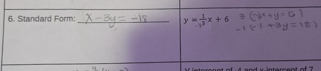 ntercent of -4 and x intercent of 7