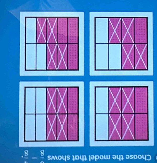 Choose the model that shows  v/8 - 1/8 .