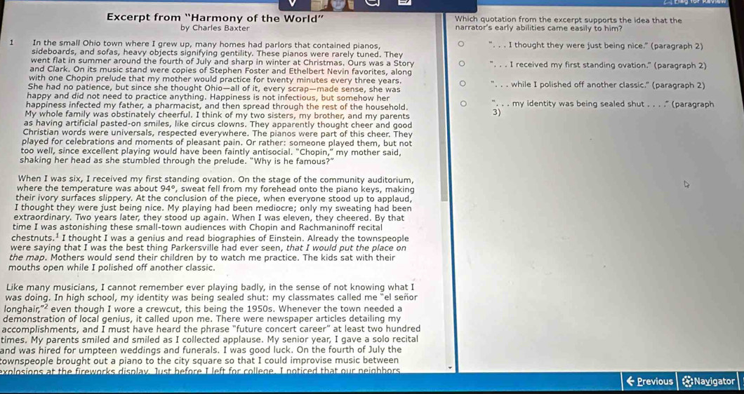 Solved: Excerpt from “Harmony of the World” Which quotation from the ...
