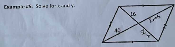 Example #5: Solve for x and y.