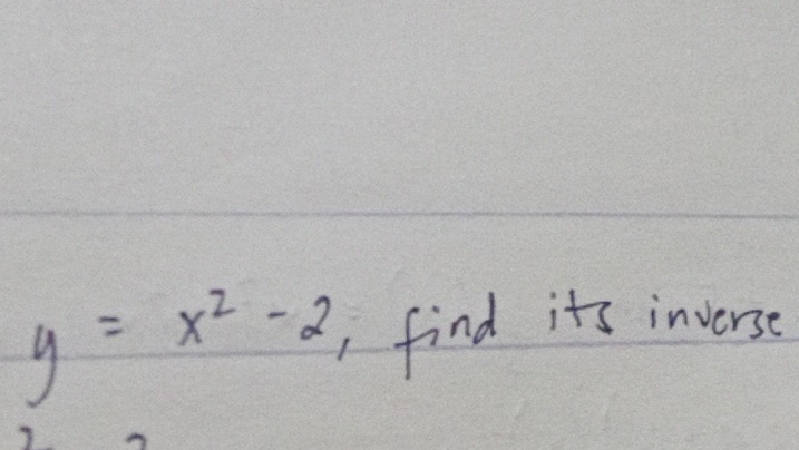 y=x^2-2 ,find its inverse