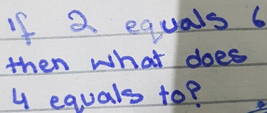 If 2 equals 6
then what does
u equals to?