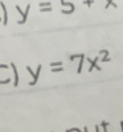 y=5+x
C) y=7x^2