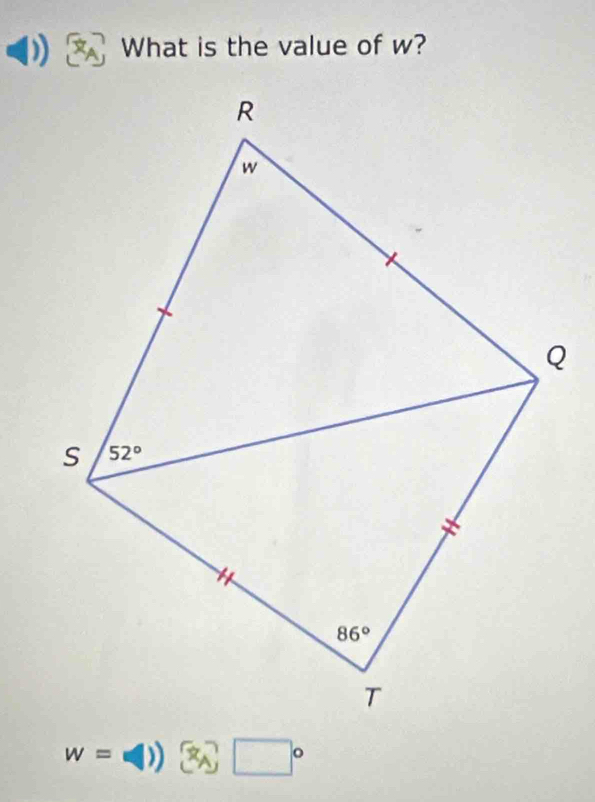 ) What is the value of w?
w= overline  (x_A) □°