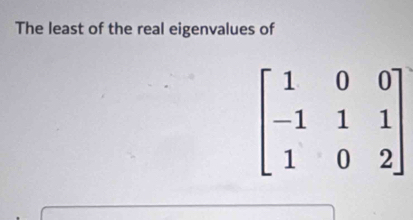 The least of the real eigenvalues of