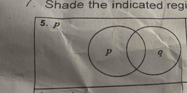 Shade the indicated regi 
5. p
p q