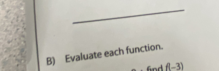 Evaluate each function. 
fnd f(−3)