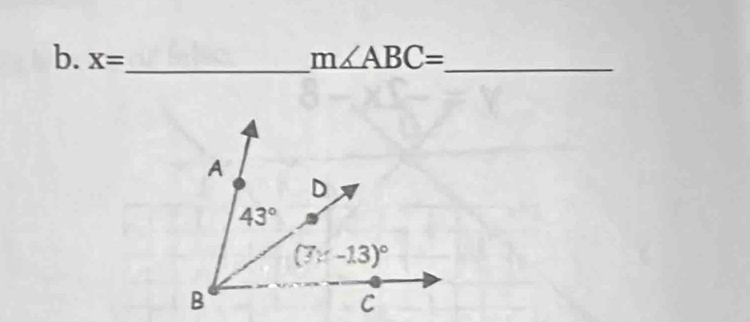 X= _ m∠ ABC= _