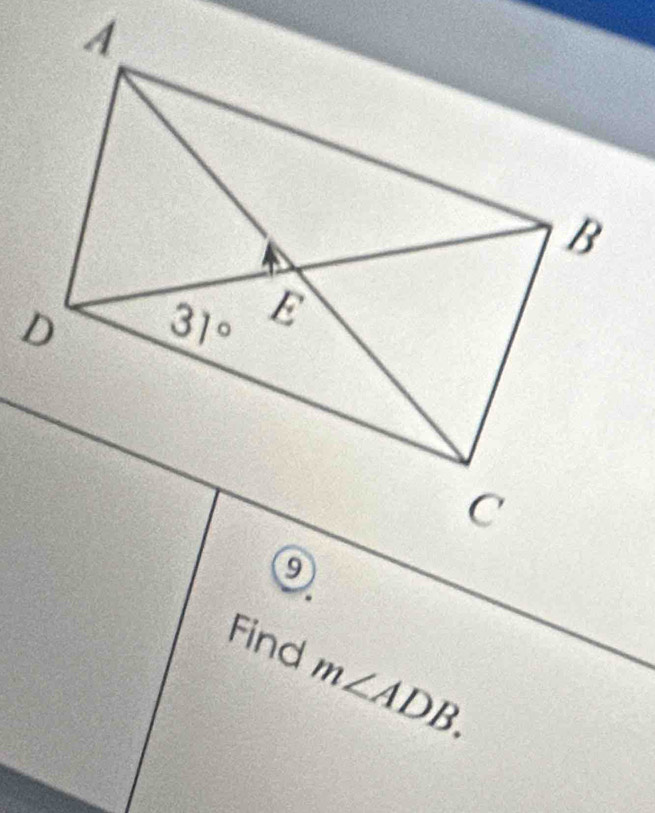 Find m∠ ADB.