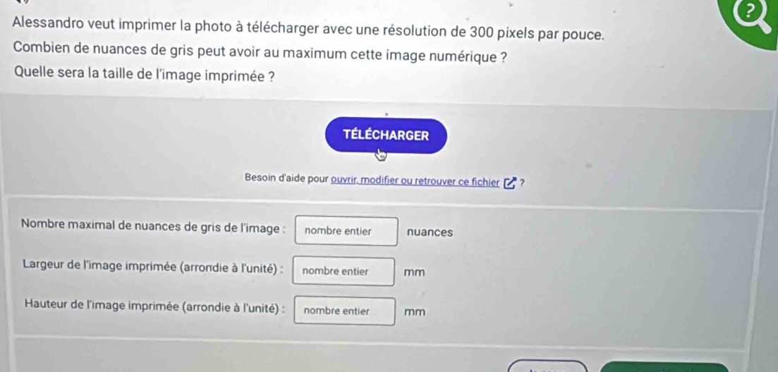 Résolu :Alessandro veut imprimer la photo à télécharger avec une ...