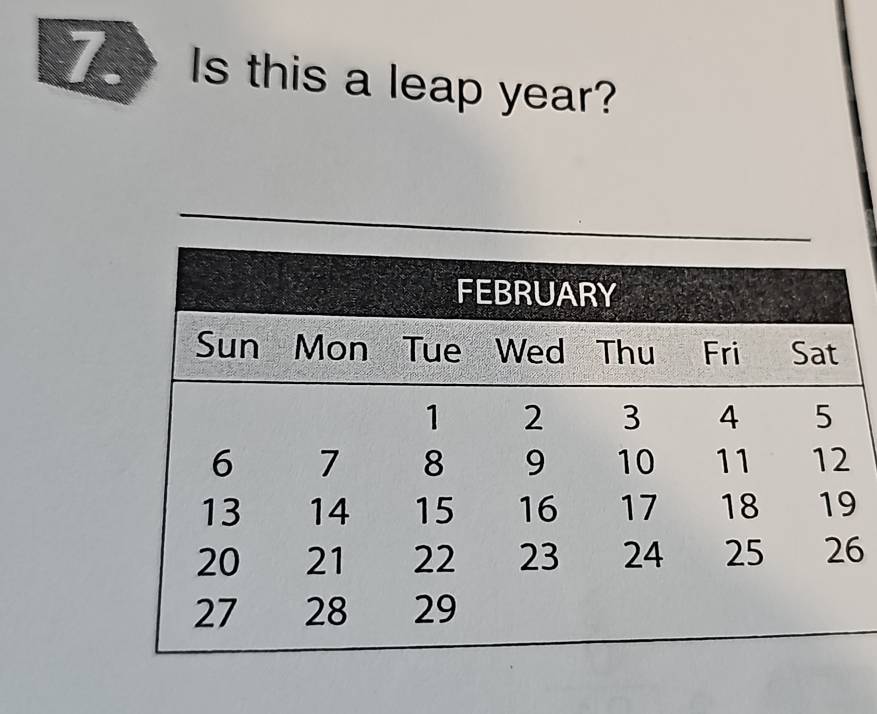 Is this a leap year? 
_
6