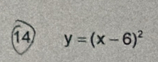 14 y=(x-6)^2