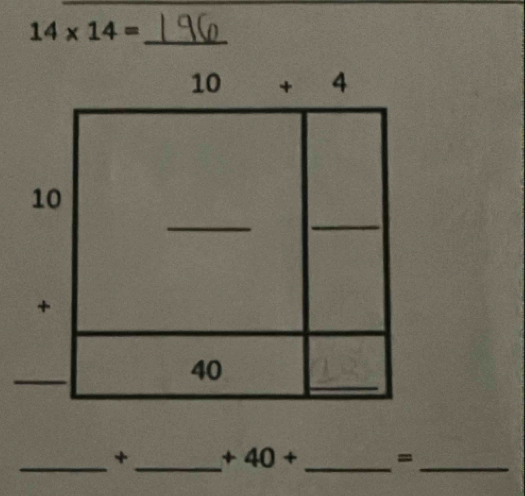 14* 14= _
_+_ +40+ _=_