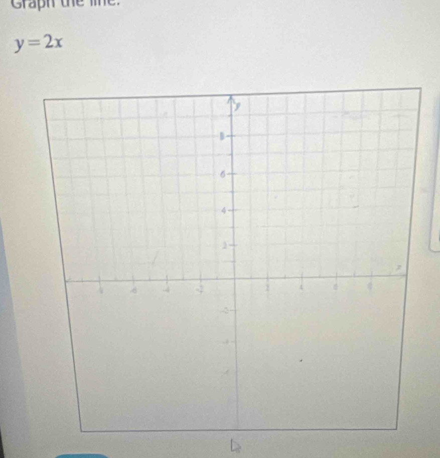 Graph the lie.
y=2x