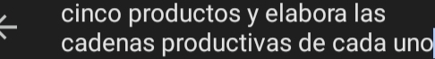 cinco productos y elabora las 
cadenas productivas de cada uno