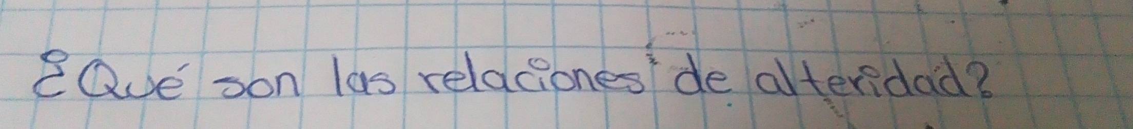 eQue son las reldciones de alteridad?