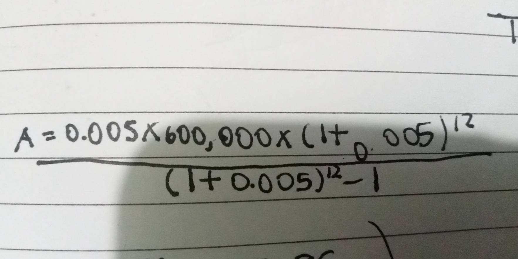 frac A=0.005* 600,000* (1+0.005)^12(1+0.005)^12-1