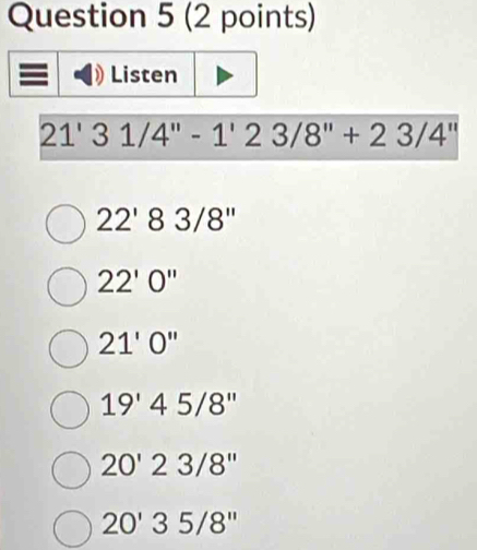 Listen
21'31/4''-1'23/8''+23/4''
22'83/8''
22'0''
21'0''
19'45/8''
20'23/8''
20'35/8''