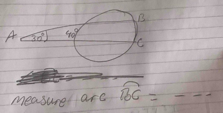 measure are widehat BC= _