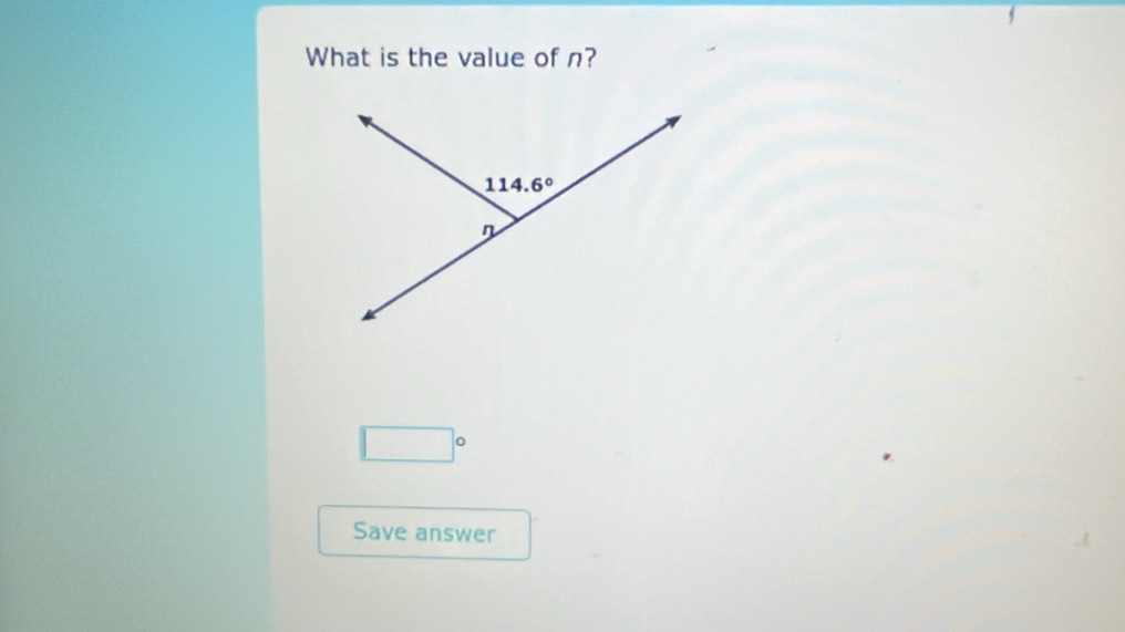 What is the value of n?
□°
Save answer