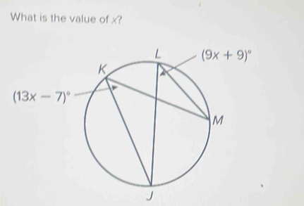 What is the value of x?
J