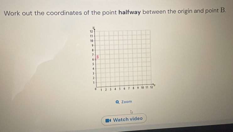 Solved: Work out the coordinates of the point halfway between the ...