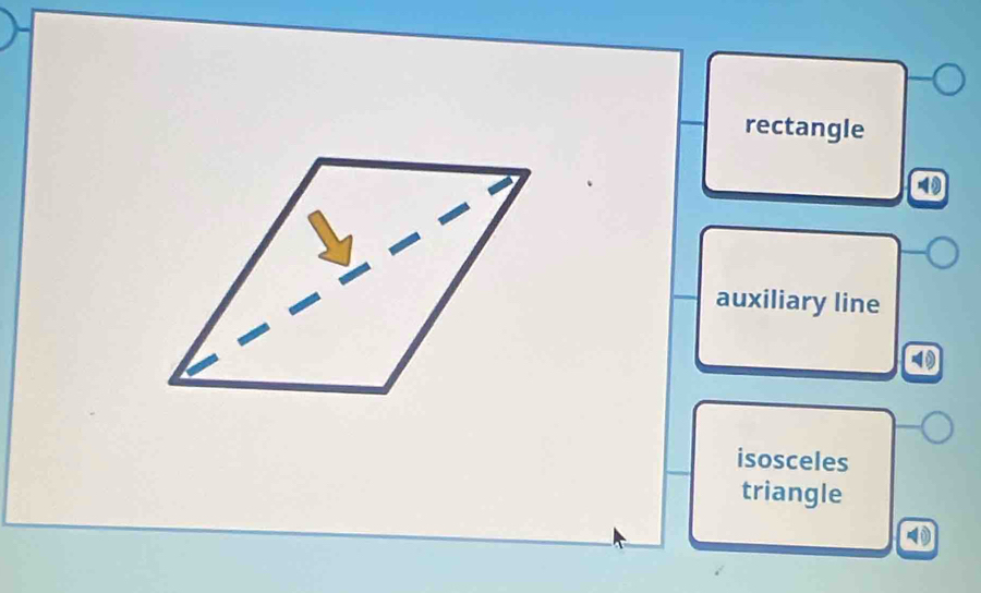 rectangle
auxiliary line
isosceles
triangle