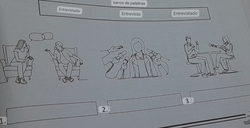 banco de palabras 
Entrevistador 
Entrevista Entrevistado 
3 
1. □ 2 □.□