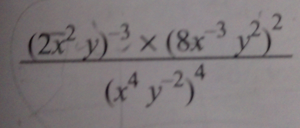 frac (2x^2y)^-3* (8x^(-3)y^2)^2(x^4y^(-2))^4