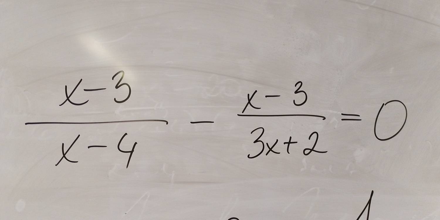  (x-3)/x-4 - (x-3)/3x+2 =0