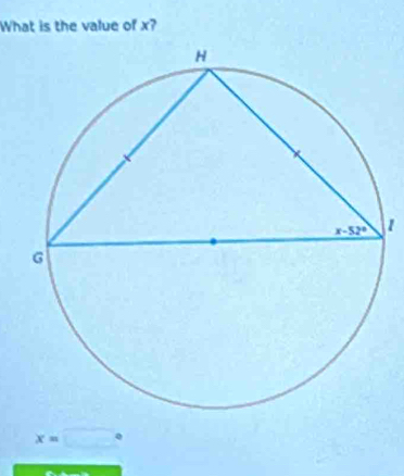 What is the value of x?
1
x=□°