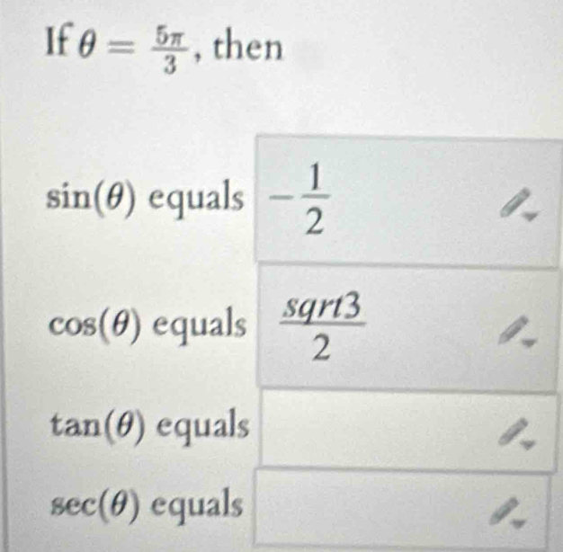 If θ = 5π /3  , then