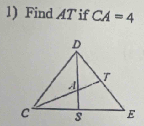 Find AT if CA=4