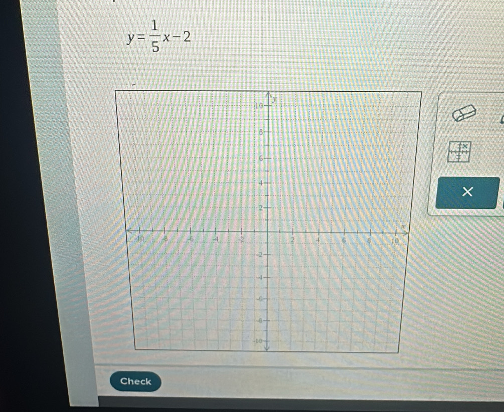 y= 1/5 x-2
× 
Check