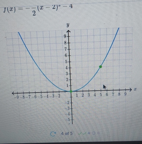 f(x)=-frac 2(x-2)^2-4
4 of 5