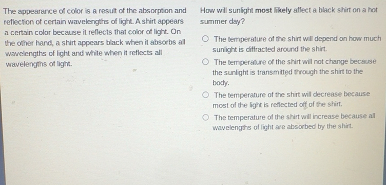Solved: The appearance of color is a result of the absorption and How ...