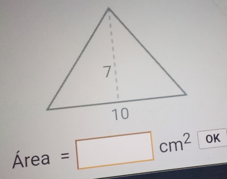 =□ cm^2 OK 
Area :