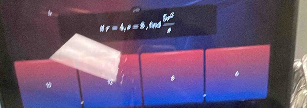 Mr=4, θ =8 , find  5r^3/8 
1