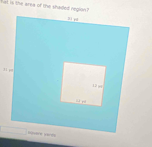 hat is the area of the shaded region?