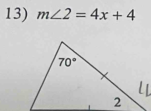 m∠ 2=4x+4