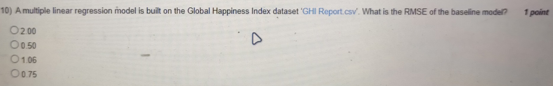 Solved: A multiple linear regression model is built on the Global ...