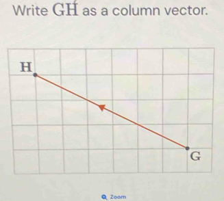 Write GH as a column vector. 
Q Zoom